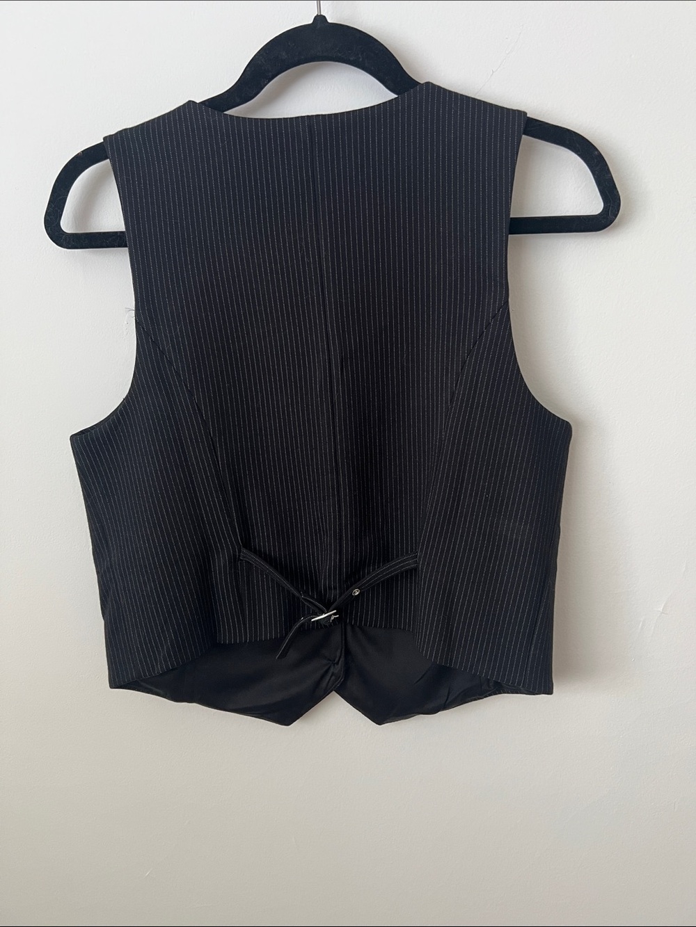 Mango Black Pinstripe Skirt Set - Cropped Vest & Midi Skirt - Picture 10 of 10